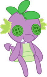 Size: 5000x8141 | Tagged: safe, artist:wissle, derpibooru import, spike, dragon, hearthbreakers, absurd resolution, button, doll, hearth's warming doll, male, no pony, object, plushie, simple background, sitting, solo, spike plushie, toy, transparent background, vector