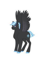 Size: 1104x1479 | Tagged: safe, artist:celeriven, derpibooru import, oc, oc only, oc:snow storm, pegasus, pony, male, offspring, parent:cloudchaser, parent:thunderlane, simple background, solo, stallion, white background