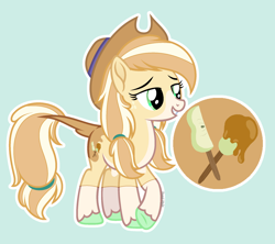 Size: 2126x1890 | Tagged: safe, artist:pastelnightyt, derpibooru import, oc, oc only, oc:caramel pear, earth pony, pony, base used, cowboy hat, earth pony oc, female, hat, mare, offspring, parent:applejack, parent:flim, parents:flimjack, solo, unshorn fetlocks