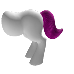 Size: 420x420 | Tagged: safe, artist:headpets, derpibooru import, pony, 3d, blank flank, half body, pink tail, roblox, simple background, solo, tail, transparent background, white body