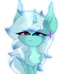 Size: 2677x3000 | Tagged: safe, artist:minty--fresh, derpibooru import, oc, oc only, unicorn, heterochromia, pfp, simple background, solo, transparent background