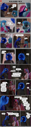 Size: 2000x8190 | Tagged: safe, artist:stellarator, derpibooru import, princess luna, sonata dusk, twilight sparkle, anthro, unguligrade anthro, comic:we will be adored, comic:we will be adored part 49, 3d, blender, blender cycles, breasts, comic, cycles render, dream, gem, not sfm, siren gem