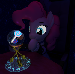 Size: 1920x1890 | Tagged: safe, artist:kamimation, derpibooru import, applejack, fluttershy, pinkie pie, rainbow dash, rarity, twilight sparkle, earth pony, pony, 3d, blender, candy, crystal ball, food, fortune teller, glowing, glowing eyes, hooves, lollipop, looking at something, mane six, scepter, smiling, solo, twilight scepter, zodiac