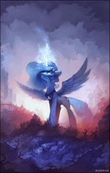 Size: 1870x2925 | Tagged: safe, artist:ramiras, derpibooru import, princess luna, alicorn, pony, fanfic, fanfic art, fanfic cover, solo