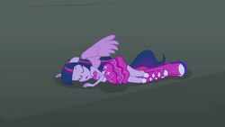 Size: 3072x1727 | Tagged: safe, derpibooru import, screencap, twilight sparkle, twilight sparkle (alicorn), alicorn, human, equestria girls, equestria girls (movie), bare shoulders, boots, eyes closed, fall formal outfits, female, lying down, open mouth, ponied up, shoes, sleeveless, solo, spread wings, strapless, twilight ball dress, wings