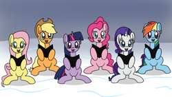 Size: 1920x1080 | Tagged: safe, artist:platinumdrop, derpibooru import, applejack, fluttershy, pinkie pie, rainbow dash, rarity, twilight sparkle, caroling, cute, mane six, request