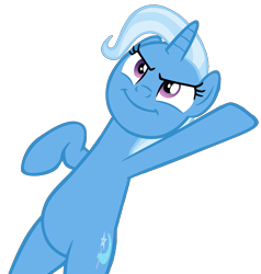 Size: 1137x1194 | Tagged: safe, artist:hendro107, derpibooru import, edit, trixie, pony, unicorn, to where and back again, belly, bipedal, cropped, simple background, smiling, solo, transparent background, vector, vector edit