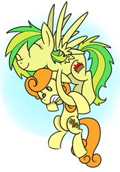 Size: 1054x1508 | Tagged: safe, artist:cuttycommando, derpibooru import, carrot top, golden harvest, oc, oc:wooden toaster, pegasus, pony