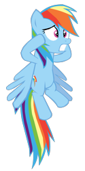 Size: 973x1950 | Tagged: safe, artist:benpictures1, rainbow dash, pegasus, pony, power ponies (episode), cute, dashabetes, female, gritted teeth, inkscape, mare, scared, simple background, solo, transparent background, vector