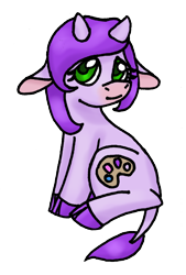 Size: 674x1000 | Tagged: safe, artist:jobeevrai, derpibooru import, oc, oc only, oc:plumcrumble, cow, 2023 community collab, derpibooru community collaboration, ears, floppy ears, simple background, solo, transparent background