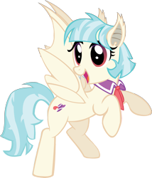 Size: 4847x5658 | Tagged: safe, artist:fluttershy750, derpibooru import, coco pommel, bat pony, pony, absurd resolution, bat ponified, bat wings, female, race swap, simple background, solo, spread wings, transparent background, vector, wings