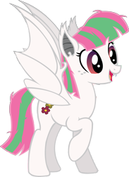 Size: 3722x5097 | Tagged: safe, artist:fluttershy750, derpibooru import, blossomforth, bat pony, pony, absurd resolution, bat ponified, bat wings, female, mare, race swap, simple background, solo, spread wings, transparent background, vector, wings