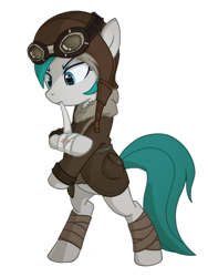 Size: 1536x2048 | Tagged: safe, derpibooru import, oc, oc only, oc:夜斓, earth pony, pony, 2023 community collab, bandage, bipedal, bomber jacket, derpibooru community collaboration, flight helmet, goggles, simple background, solo, transparent background