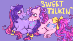 Size: 1200x675 | Tagged: safe, artist:twinkleeyedshark, derpibooru import, earth pony, pony, bow, simple background, tail, tail bow