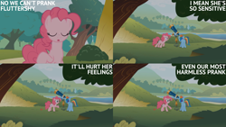 Size: 4400x2475 | Tagged: safe, derpibooru import, edit, edited screencap, editor:quoterific, screencap, pinkie pie, rainbow dash, earth pony, pegasus, pony, griffon the brush off, duo, duo female, female, implied fluttershy, telescope