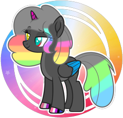 Size: 1944x1864 | Tagged: safe, artist:pastelnightyt, derpibooru import, oc, oc only, alicorn, pony, base used, colored wings, female, hooves, mare, multicolored hooves, multicolored mane, simple background, solo, transparent background, two toned wings, wings