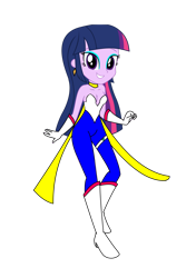 Size: 1280x1814 | Tagged: safe, artist:omegaridersangou, derpibooru import, twilight sparkle, human, better together, equestria girls, bare shoulders, clothes, clothes swap, cutie honey, female, misty honey, simple background, sleeveless, solo, strapless, transparent background, uniform