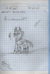 Size: 788x1171 | Tagged: safe, artist:alejandrogmj, derpibooru import, oc, oc only, oc:alejandrogmj, changeling, base used, boots, changeling oc, clothes, dagger, eyebrows, glasses, gloves, graph paper, knife, magic, raised eyebrow, shoes, sketch, solo, traditional art, weapon