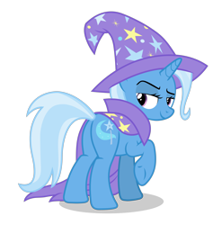 Size: 5352x5634 | Tagged: safe, alternate version, artist:gypsykumquat, derpibooru import, trixie, pony, unicorn, no second prances, .svg available, butt, cape, clothes, female, hat, inkscape, looking at you, looking back, looking back at you, plot, raised hoof, raised leg, rear view, show accurate, simple background, smiling, smiling at you, solo, the great and powerful ass, transparent background, trixie's cape, trixie's hat, vector