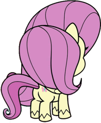 Size: 370x448 | Tagged: safe, artist:pascalmulokozi2, derpibooru import, edit, edited screencap, screencap, fluttershy, pegasus, pony, g4.5, my little pony: pony life, background removed, butt, female, mare, not a vector, plot, simple background, transparent background