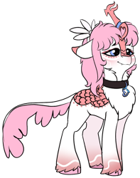 Size: 804x1022 | Tagged: safe, artist:brainiac, derpibooru import, oc, oc only, oc:bell, kirin, anime reference, belle 2022, collar, concave belly, female, kirin oc, mare, movie reference, slim, solo, thin