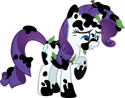 Size: 900x705 | Tagged: safe, derpibooru import, edit, rarity, pony, unicorn, look before you sleep, female, leaves, mare, messy mane, messy tail, simple background, solo, sticky, tail, tar, transparent background, twig, vector, vector edit
