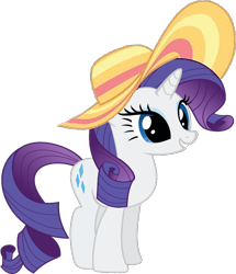 Size: 786x915 | Tagged: safe, derpibooru import, editor:incredibubbleirishguy, rarity, pony, unicorn, hat, simple background, solo, summer, sun hat, transparent background