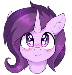 Size: 3894x4062 | Tagged: safe, artist:czu, derpibooru import, oc, oc only, oc:czupone, pony, unicorn, :3, blushing, bust, heart, heart eyes, looking at you, simple background, solo, starry eyes, transparent background, wingding eyes