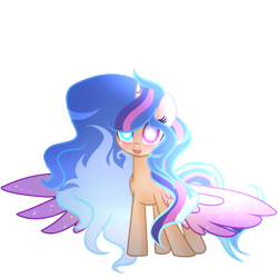 Size: 2048x2048 | Tagged: safe, artist:harmonyvitality-yt, derpibooru import, oc, oc only, alicorn, pony, alicorn oc, base used, eyelashes, female, heterochromia, horn, mare, offspring, parent:flash sentry, parent:twilight sparkle, parents:flashlight, simple background, solo, starry wings, transparent background, wings