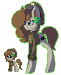 Size: 1036x1256 | Tagged: safe, artist:brybrychan, derpibooru import, oc, oc only, earth pony, pony, clothes, earth pony oc, equal cutie mark, flower, flower in hair, frown, hat, long legs, pony town, simple background, solo, tall, transparent background