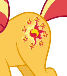 Size: 2372x2677 | Tagged: safe, artist:dupontsimon, derpibooru import, sunset shimmer, fanfic:magic show of friendship, equestria girls, booty call, cutie mark, fanfic art, glowing cutie mark, simple background, solo, transparent background, vector