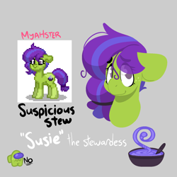 Size: 1500x1500 | Tagged: safe, artist:myahster, derpibooru import, oc, oc only, oc:susiestew, earth pony, pony, bust, cutie mark, freckles, messy mane, pony town