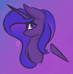 Size: 1968x1980 | Tagged: safe, artist:lu.de, derpibooru import, princess luna, alicorn, pony, 30 minute art challenge, bust, gradient background, looking at you, portrait