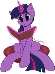 Size: 2146x2895 | Tagged: safe, artist:aquamuro, derpibooru import, twilight sparkle, pony, unicorn, :3, alternate versions at source, belly, big ears, book, carpet, cute, ear fluff, ears, female, fluffy, glowing, glowing horn, horn, magic, mare, owo, signature, simple background, sitting, sketch, slim, solo, sparkly eyes, telekinesis, thin, transparent background, twiabetes, wingding eyes