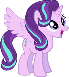 Size: 557x621 | Tagged: artist needed, source needed, safe, derpibooru import, starlight glimmer, alicorn, alicornified, race swap, simple background, solo, starlicorn, transparent background, wings