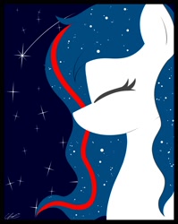 Size: 1592x2000 | Tagged: safe, artist:seafooddinner, derpibooru import, oc, oc only, oc:nasapone, earth pony, pony, bust, earth pony oc, eyes closed, female, mare, poster, signature, solo, stars