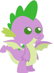 Size: 1393x1869 | Tagged: safe, artist:ponygamer2020, derpibooru import, spike, dragon, absurd resolution, cute, female, horn, pointy ponies, simple background, smiling, solo, spikabetes, tail, transparent background, vector, winged spike, wings