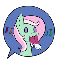 Size: 3000x3200 | Tagged: safe, artist:sassysvczka, derpibooru exclusive, derpibooru import, minty, earth pony, pony, :3, clothes, commission, cute, emoji, mouth hold, owo, simple background, sock in mouth, socks, solo, that pony sure does love socks, transparent background, ych result