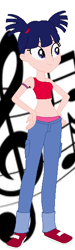 Size: 176x587 | Tagged: safe, artist:selenaede, artist:unicorngirl06, derpibooru import, human, equestria girls, barely eqg related, base used, clothes, crossover, denim, equestria girls style, equestria girls-ified, hand on hip, jeans, musa, music notes, pants, pigtails, shoes, tanktop, winx club