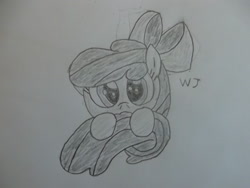 Size: 1024x768 | Tagged: safe, artist:wolfjava, derpibooru import, apple bloom, earth pony, pony, female, filly, foal, looking at you, solo, traditional art