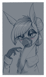 Size: 750x1250 | Tagged: safe, artist:stray prey, derpibooru import, oc, oc only, oc:thunder shores, hippogriff, hippogriff oc, key, licking, licking lips, solo, tongue, tongue out