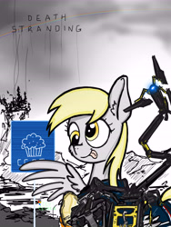 Size: 6201x8268 | Tagged: safe, derpibooru import, ditzy doo, pegasus, pony, crossover, death stranding, ruins, solo