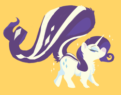 Size: 3799x2978 | Tagged: safe, derpibooru import, rarity, pony, skunk, skunk pony, unicorn, animal, chest fluff, fluffy, lavender, scentquestria, skunk stripe, skunkified, solo, species swap, tabu in scentquestria, tail