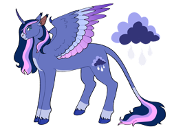 Size: 1280x960 | Tagged: safe, artist:s0ftserve, derpibooru import, oc, oc only, oc:stormdrop, alicorn, bat pony, bat pony alicorn, pony, bat wings, colored wings, female, horn, magical lesbian spawn, mare, multicolored wings, offspring, parent:fluttershy, parent:twilight sparkle, parents:twishy, simple background, solo, transparent background, wings