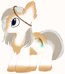 Size: 682x775 | Tagged: safe, artist:anonymous, oc, oc only, pony, chest fluff, ear fluff, ears, female, jewelry, mare, no mouth, simple background, snowpony (species), solo, taiga pony, white background