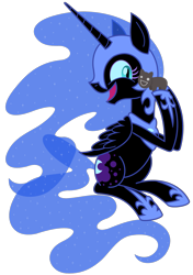 Size: 1085x1541 | Tagged: safe, artist:cuttycommando, derpibooru import, nightmare moon, alicorn, pony, cute, friendship is still magic, moonabetes, simple background, skippy, skippy the moonrock, smiling, so many friends, solo, transparent background, vector