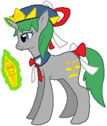 Size: 254x300 | Tagged: safe, artist:thecompleteanimorph, derpibooru import, pony, unicorn, female, mare, ponified, shikieiki yamaxanadu, simple background, solo, touhou, transparent background