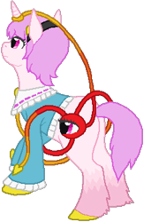 Size: 235x361 | Tagged: safe, artist:thecompleteanimorph, derpibooru import, pony, unicorn, butt, female, komeiji satori, mare, plot, ponified, simple background, solo, touhou, transparent background