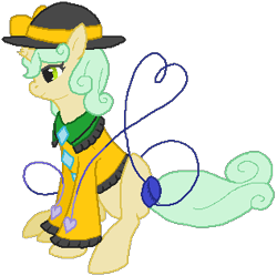 Size: 317x316 | Tagged: safe, artist:thecompleteanimorph, derpibooru import, pony, female, hat, komeiji koishi, mare, ponified, simple background, solo, touhou, transparent background