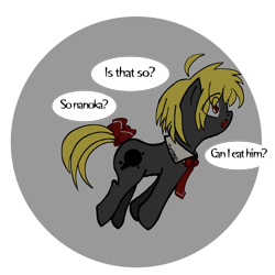 Size: 900x900 | Tagged: safe, artist:thattagen, derpibooru import, pony, dialogue, female, mare, ponified, rumia, simple background, solo, touhou, transparent background